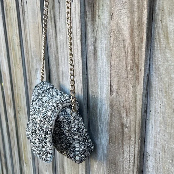 Zara Tweed Chain Shoulder Bag - Picture 3 of 7